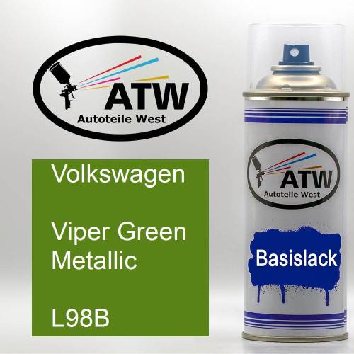 Volkswagen, Viper Green Metallic, L98B: 400ml Sprühdose, von ATW Autoteile West.